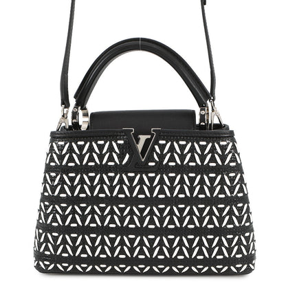 LOUIS VUITTON Capucines Noir/WhiteM42641 Leather Size BB
