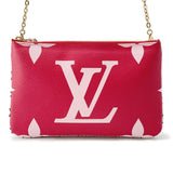 LOUIS VUITTON Pochette double zip RougeM67561 Monogram Monogram Giant