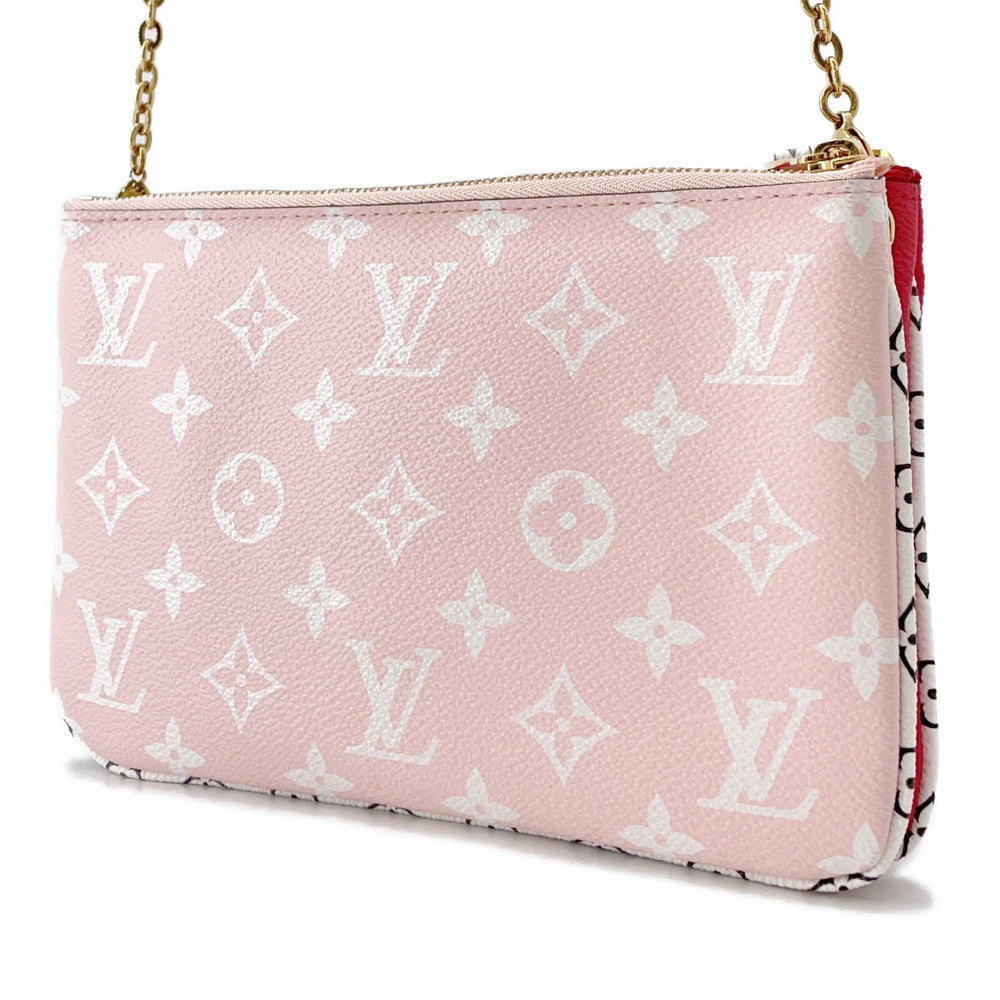 LOUIS VUITTON Pochette double zip RougeM67561 Monogram Monogram Giant