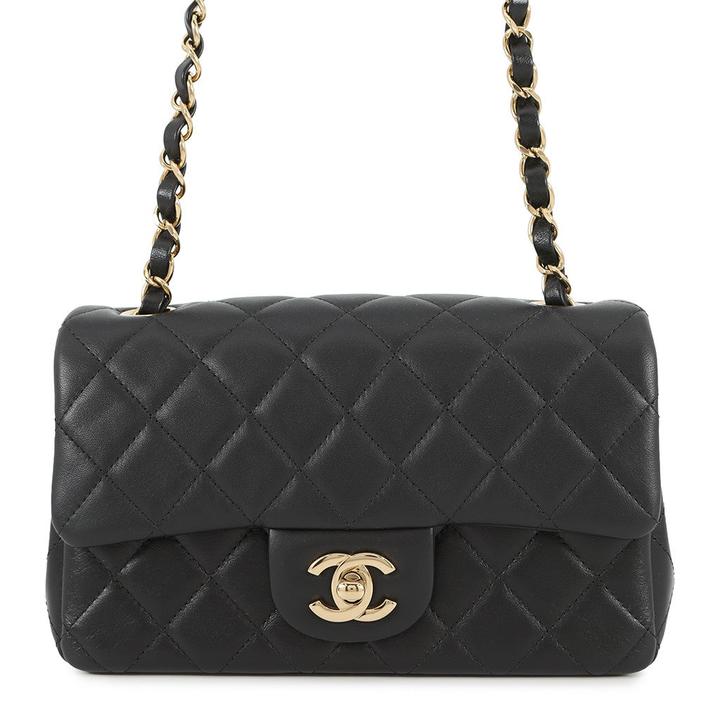 CHANEL Mini Matelasse Single Chainshoulder Bag BlackA69900 Lambskin Size 20