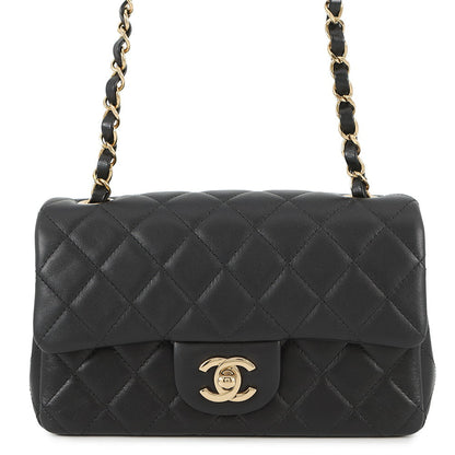 CHANEL Mini Matelasse Single Chainshoulder Bag BlackA69900 Lambskin Size 20
