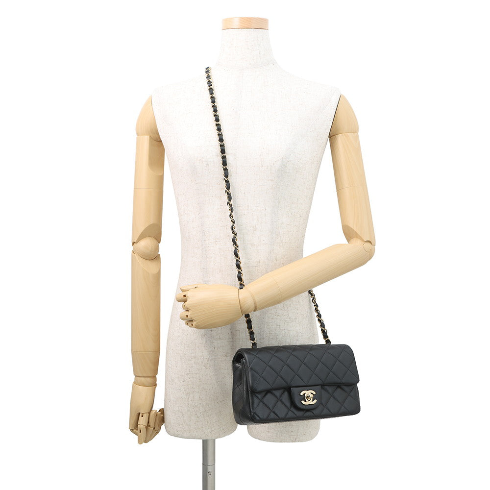 CHANEL Mini Matelasse Single Chainshoulder Bag BlackA69900 Lambskin Size 20