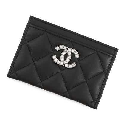 CHANEL Matelasse Card Case BlackAP3990 Lambskin/Rhinestone