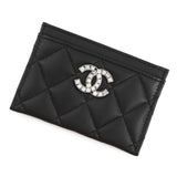 CHANEL Matelasse Card Case BlackAP3990 Lambskin/Rhinestone