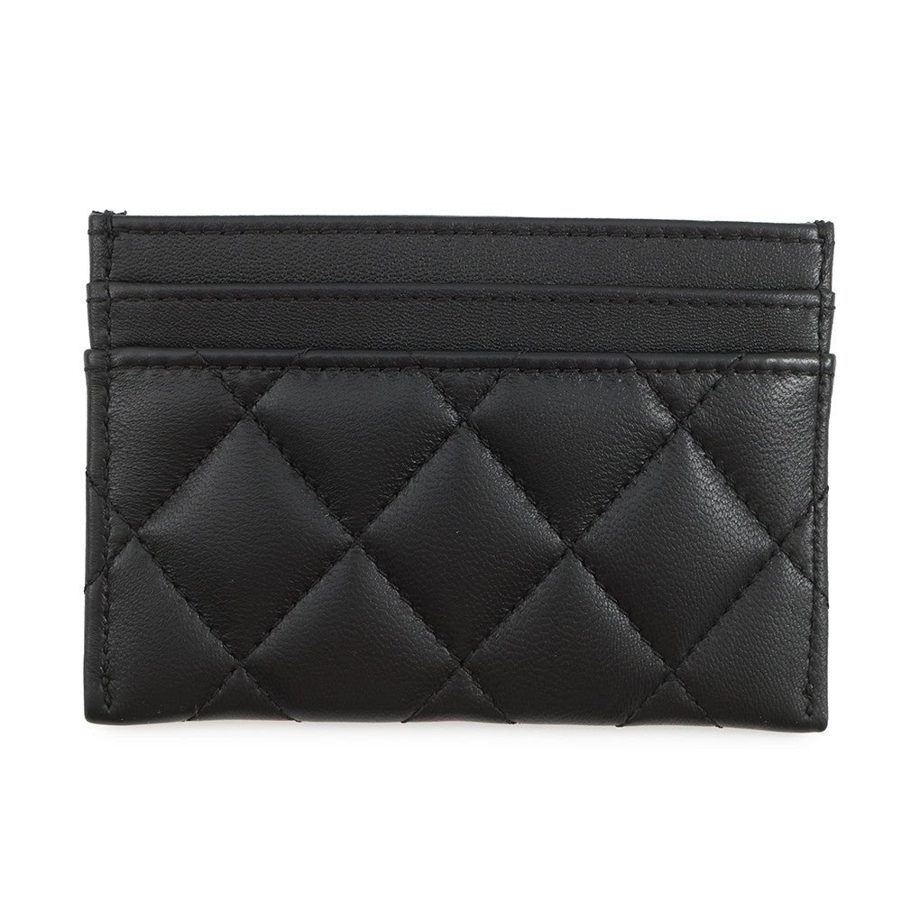 CHANEL Matelasse Card Case BlackAP3990 Lambskin/Rhinestone