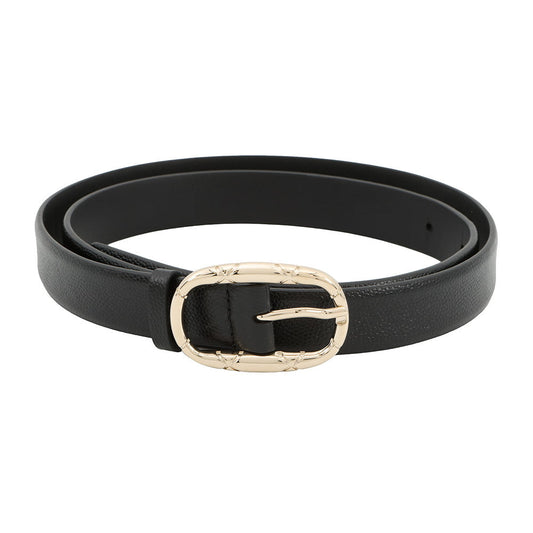 CHANEL CC Logo Belt BlackAAB177 Leather Size 80/32