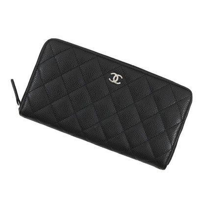 CHANEL Matelasse Zip Around Chozai Cloth BlackAP0242 Caviar Leather
