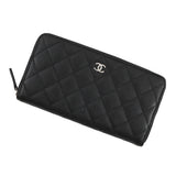 CHANEL Matelasse Zip Around Chozai Cloth BlackAP0242 Caviar Leather