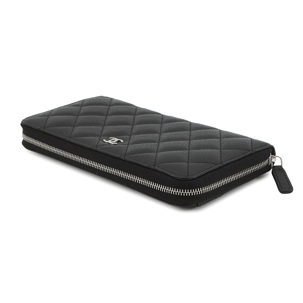 CHANEL Matelasse Zip Around Chozai Cloth BlackAP0242 Caviar Leather