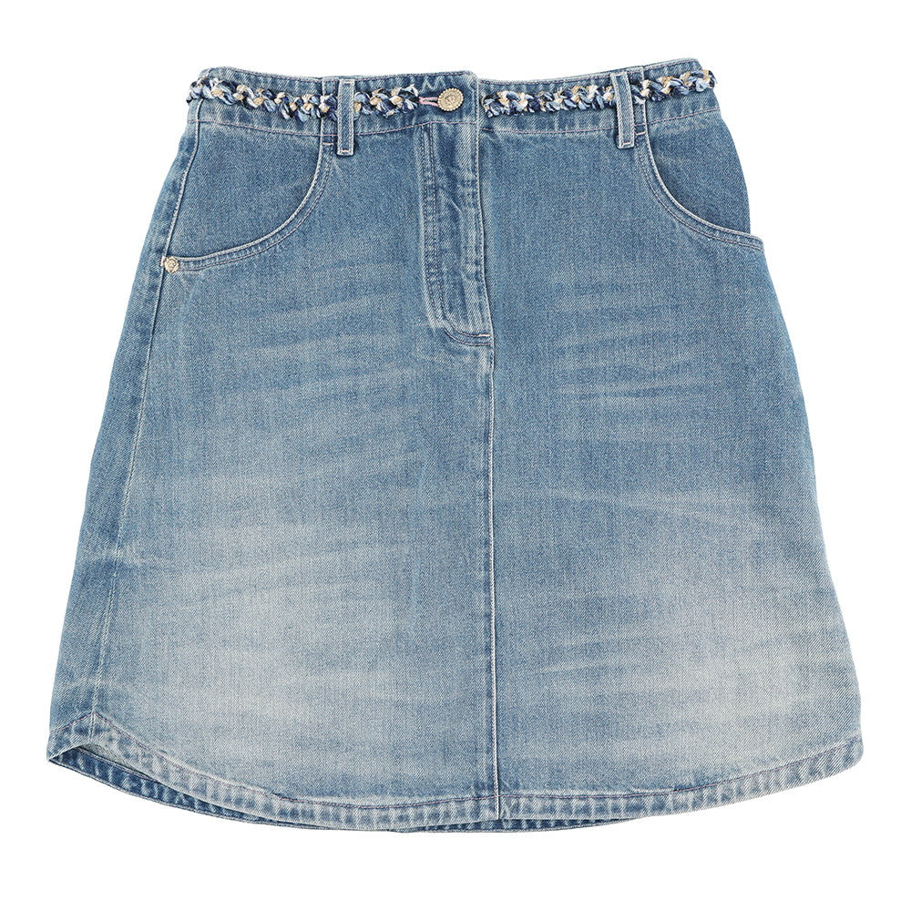 CHANEL DenimSkirt Size 36 BlueP79895 Denim