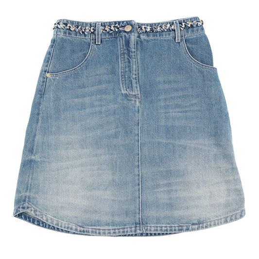 CHANEL DenimSkirt Size 36 BlueP79895 Denim