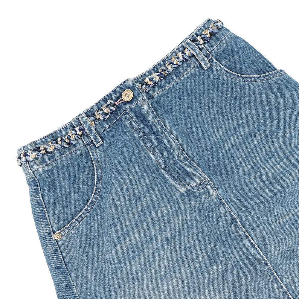 CHANEL DenimSkirt Size 36 BlueP79895 Denim