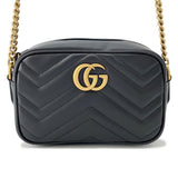 GUCCI GG Marmont Mini Shoulder Bag Black/Beige448065 Leather Size Mini