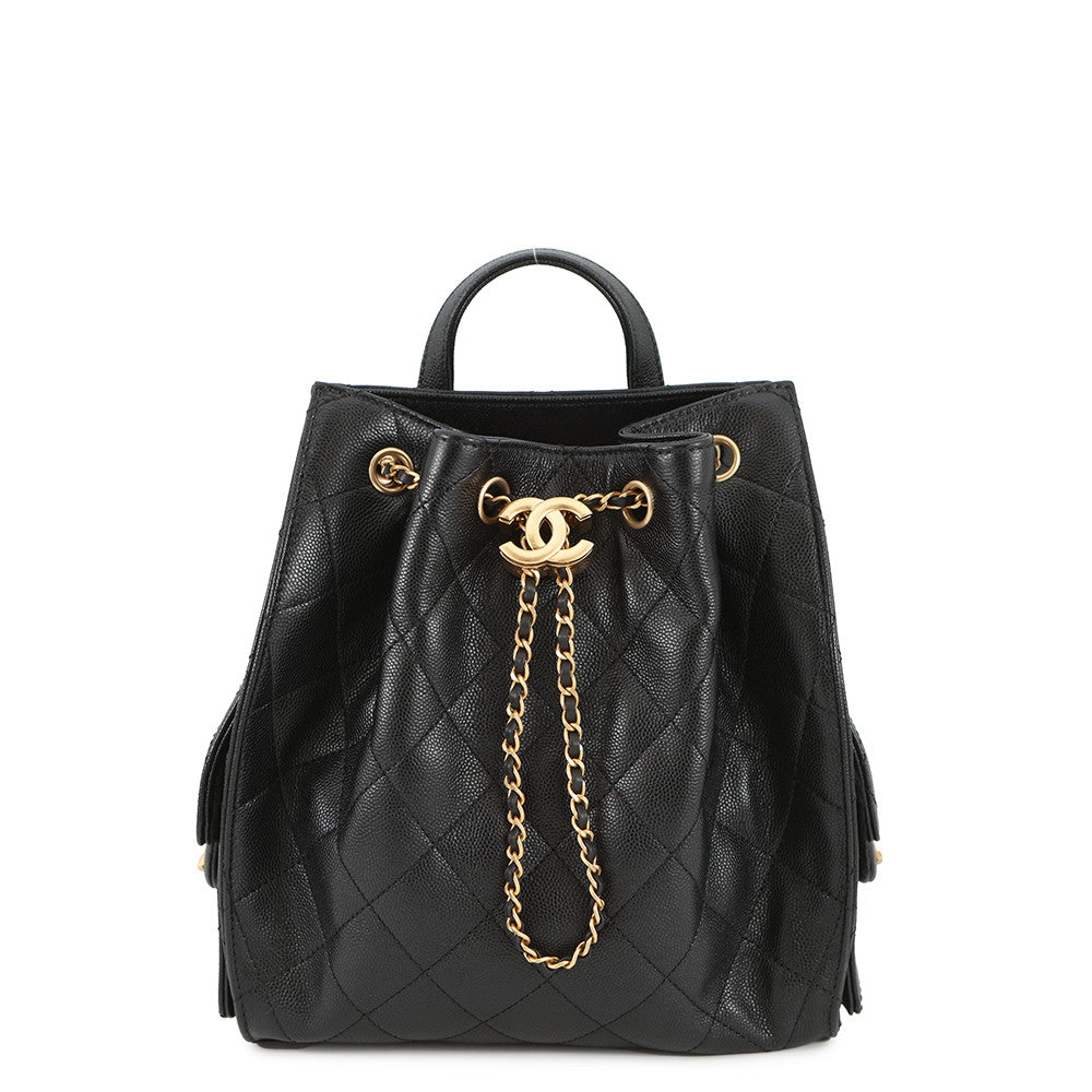 CHANEL CHANEL 25 Medium Backpack BlackAS5600 Caviar Leather Size Medium