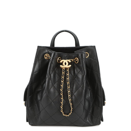 CHANEL CHANEL 25 Medium Backpack BlackAS5600 Caviar Leather Size Medium