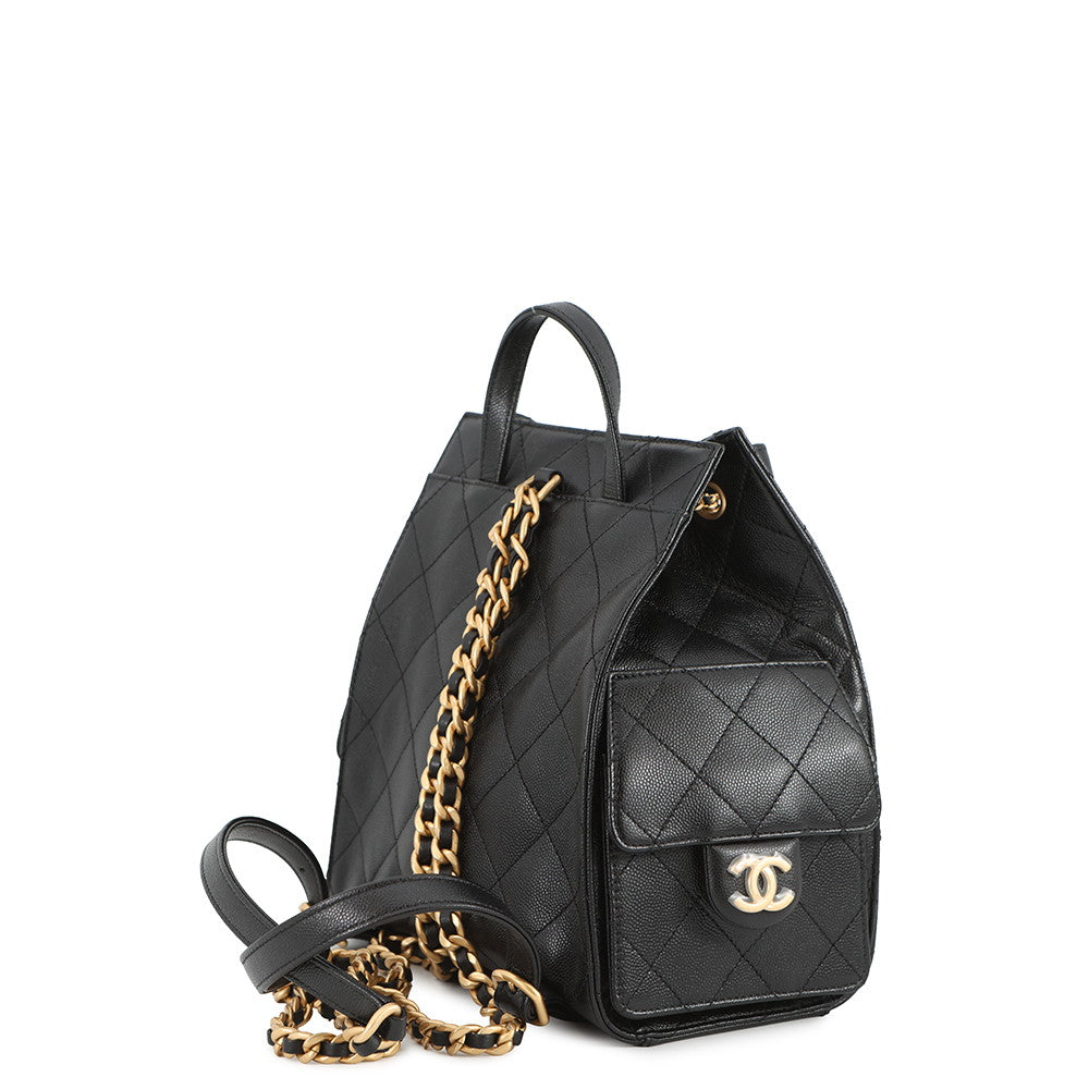 CHANEL CHANEL 25 Medium Backpack BlackAS5600 Caviar Leather Size Medium