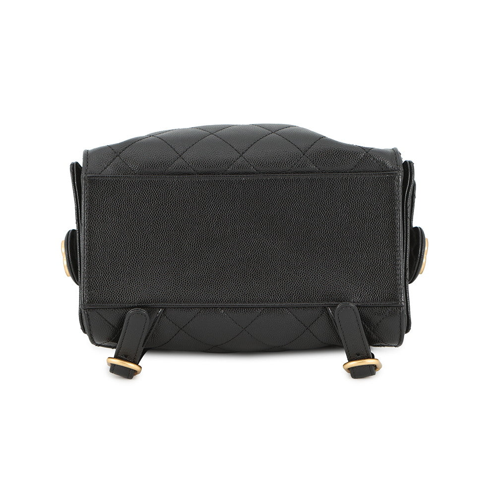 CHANEL CHANEL 25 Medium Backpack BlackAS5600 Caviar Leather Size Medium