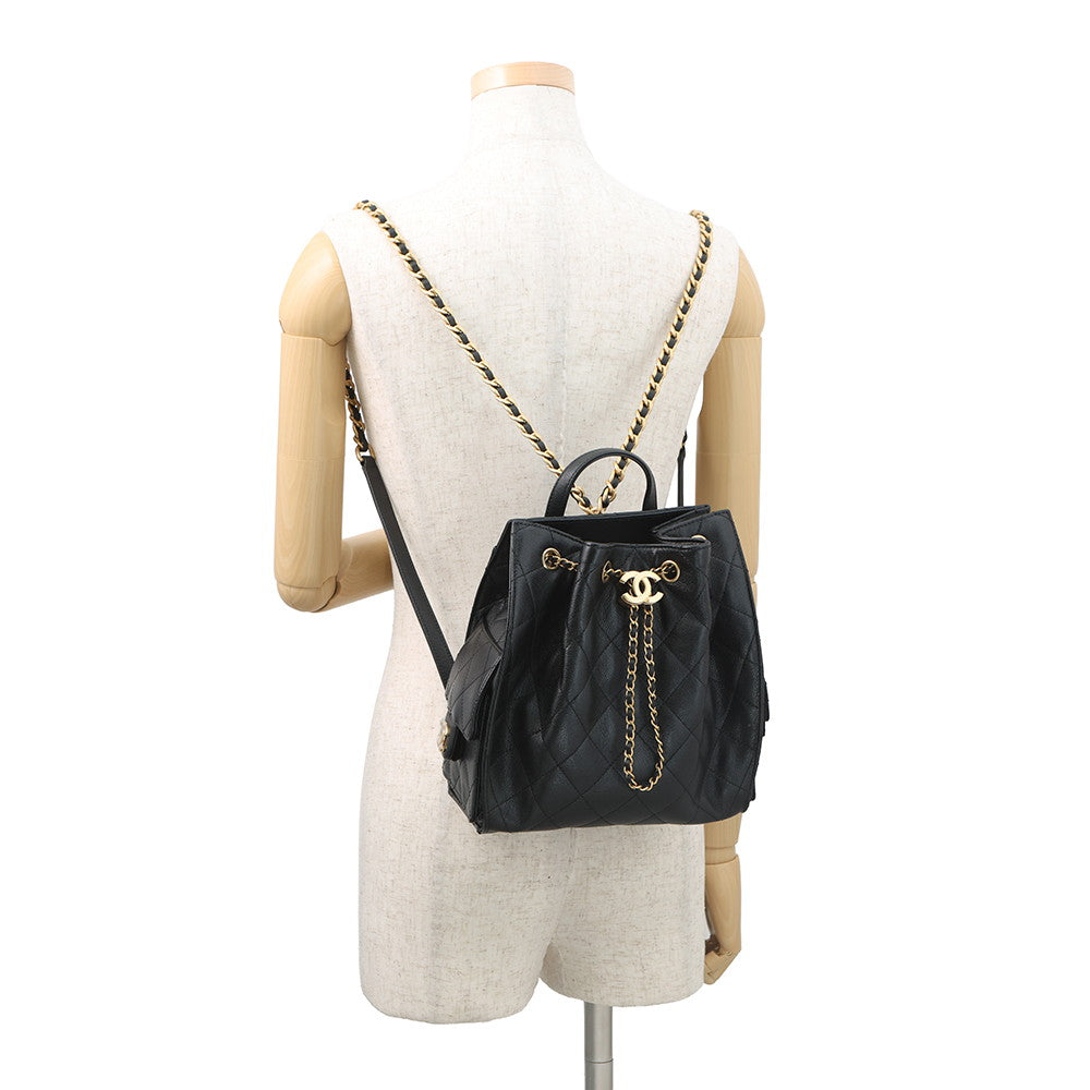 CHANEL CHANEL 25 Medium Backpack BlackAS5600 Caviar Leather Size Medium