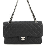 CHANEL Matelasse W Flap ChainShoulder Bag BlackA01112 Caviar Leather Size 25