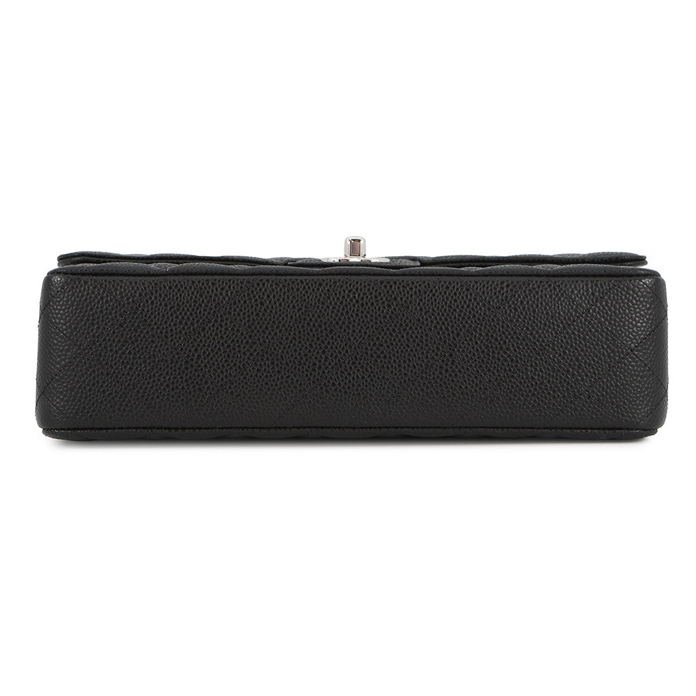 CHANEL Matelasse W Flap ChainShoulder Bag BlackA01112 Caviar Leather Size 25