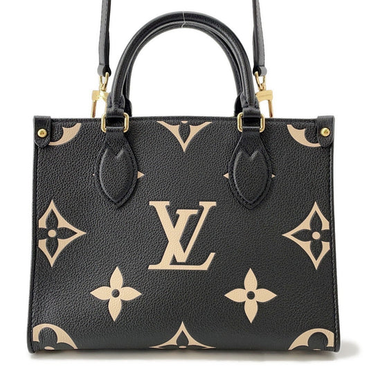 LOUIS VUITTON Onthego Noir/BeigeM45659 Bicolor Monogram Empreinte Leather Size PM