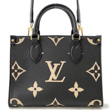 LOUIS VUITTON Onthego Noir/BeigeM45659 Bicolor Monogram Empreinte Leather Size PM