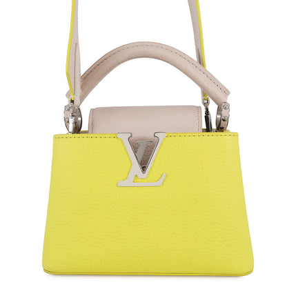 LOUIS VUITTON Capucines Yellow/BeigeM57521 Taurillon Leather Size MINI