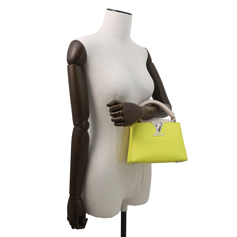 LOUIS VUITTON Capucines Yellow/BeigeM57521 Taurillon Leather Size MINI