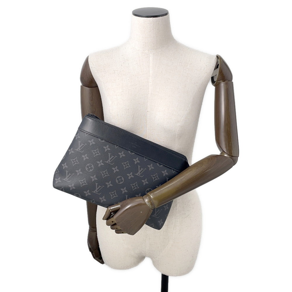 LOUIS VUITTON Pochette Voyage Souple NoirM82543 Monogram Eclipse