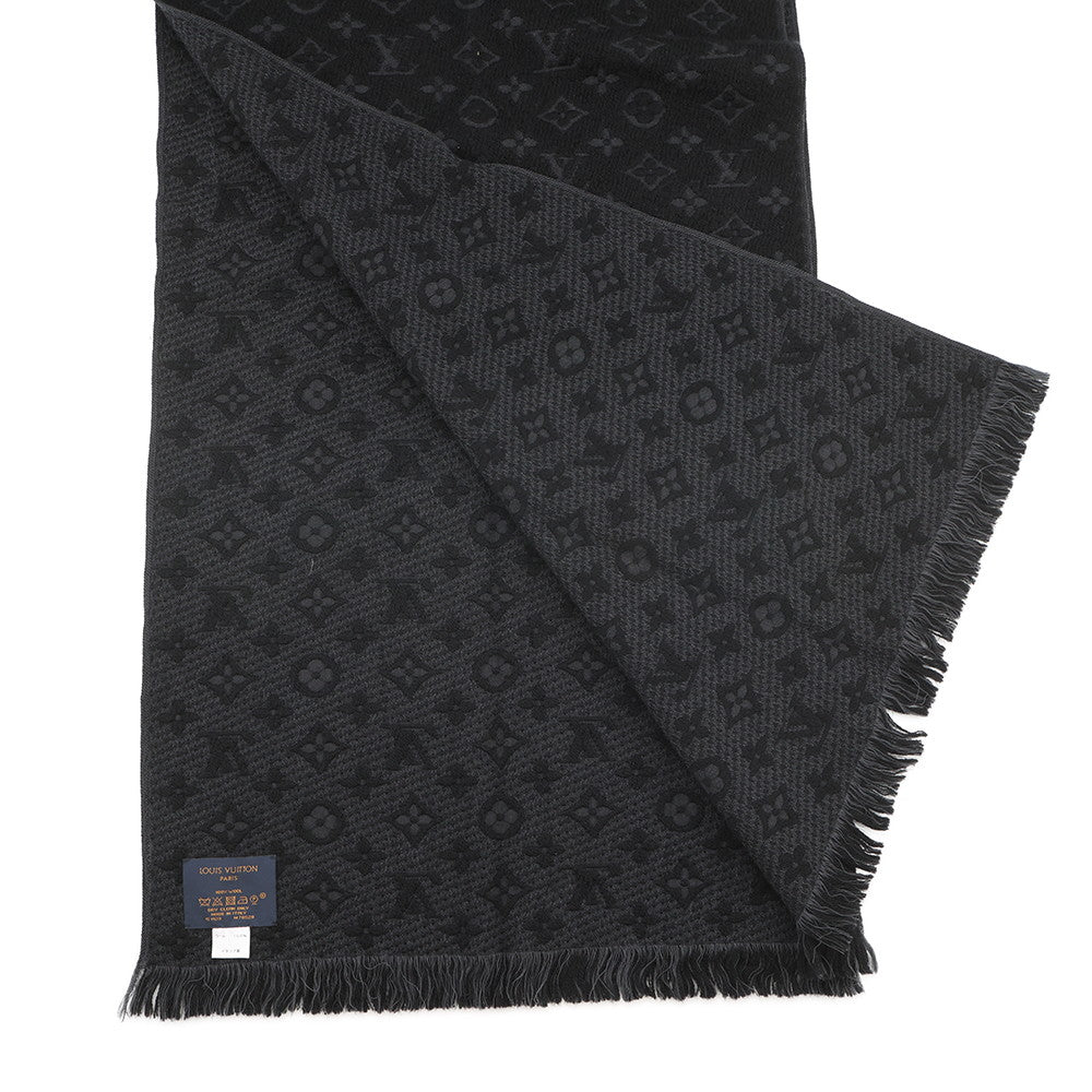 LOUIS VUITTON Echarpe / Monogram Classic Size 40/185 NoirM70520 Wool 100%