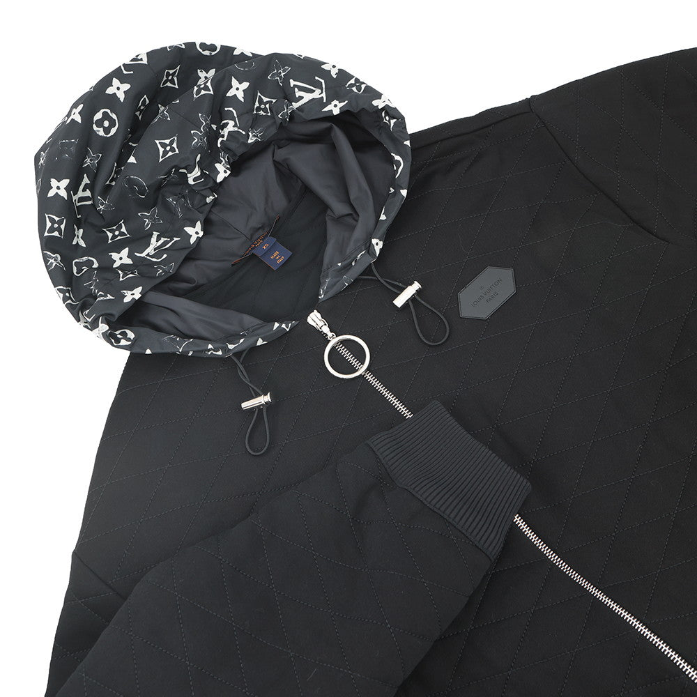LOUIS VUITTON Quilted Jacket Size XS Noir/WhiteFIST08FED Cotton71% Nylon29%