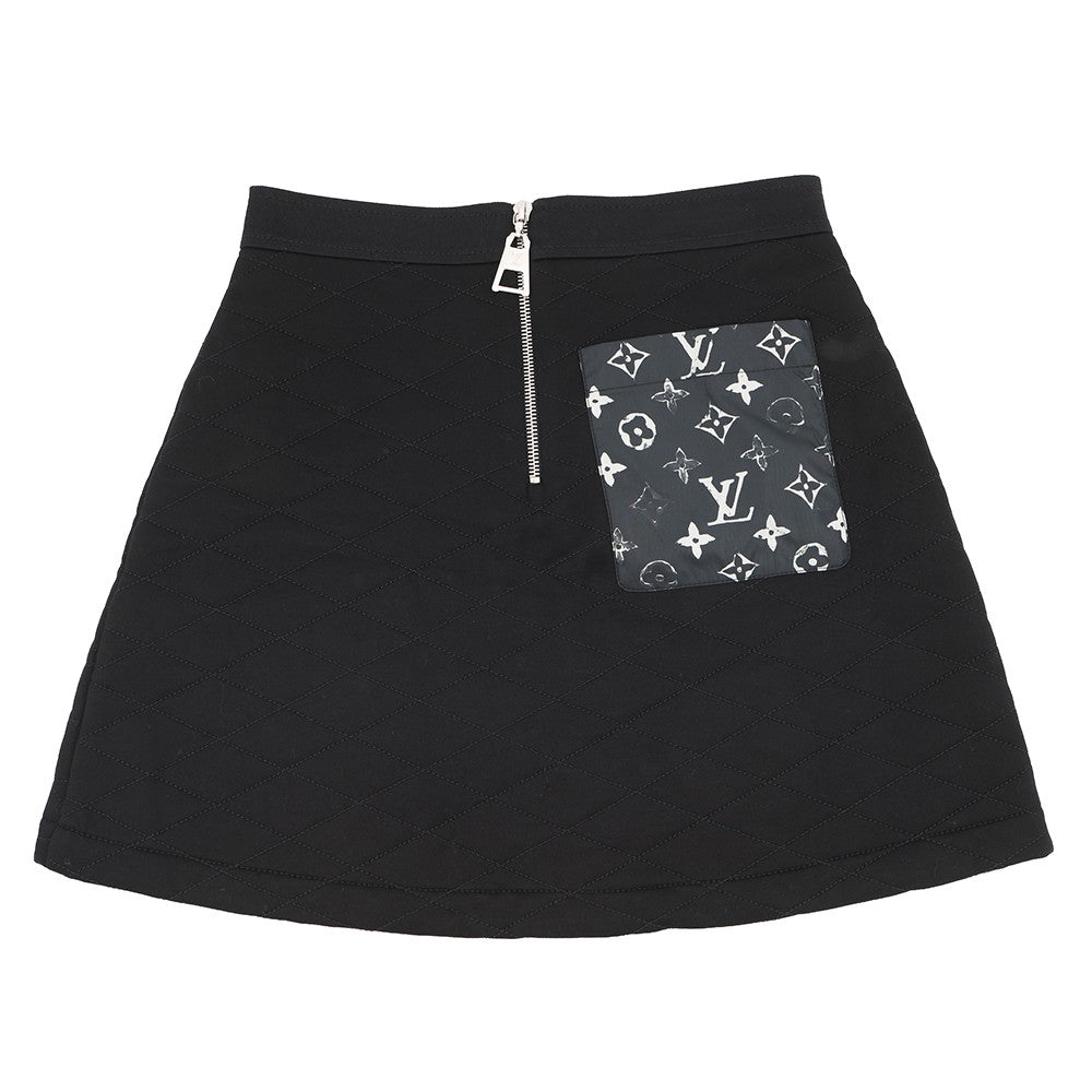LOUIS VUITTON Quilted Mini Skirt Size XS Noir/WhiteFISK15FED Cotton89% Nylon11%