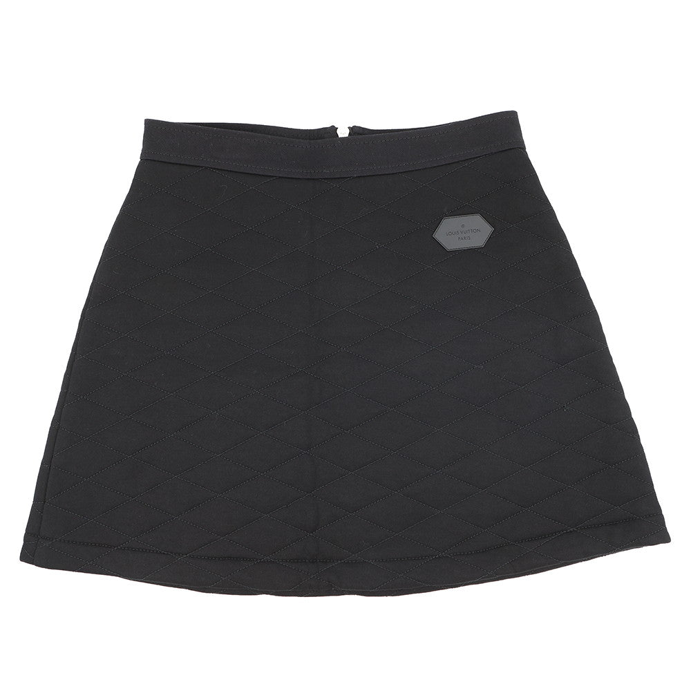 LOUIS VUITTON Quilted Mini Skirt Size XS Noir/WhiteFISK15FED Cotton89% Nylon11%