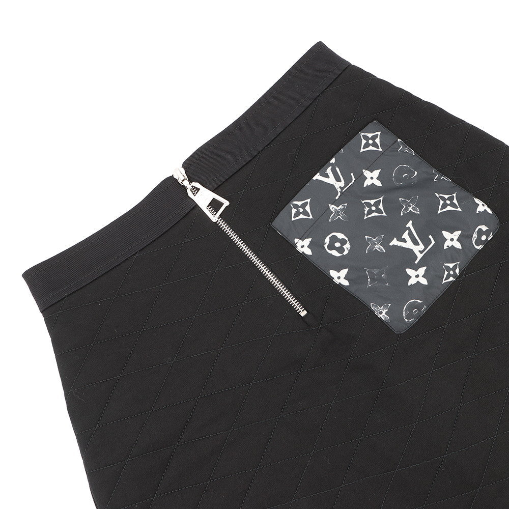 LOUIS VUITTON Quilted Mini Skirt Size XS Noir/WhiteFISK15FED Cotton89% Nylon11%
