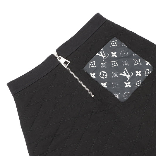 LOUIS VUITTON Quilted Mini Skirt Size XS Noir/WhiteFISK15FED Cotton89% Nylon11%