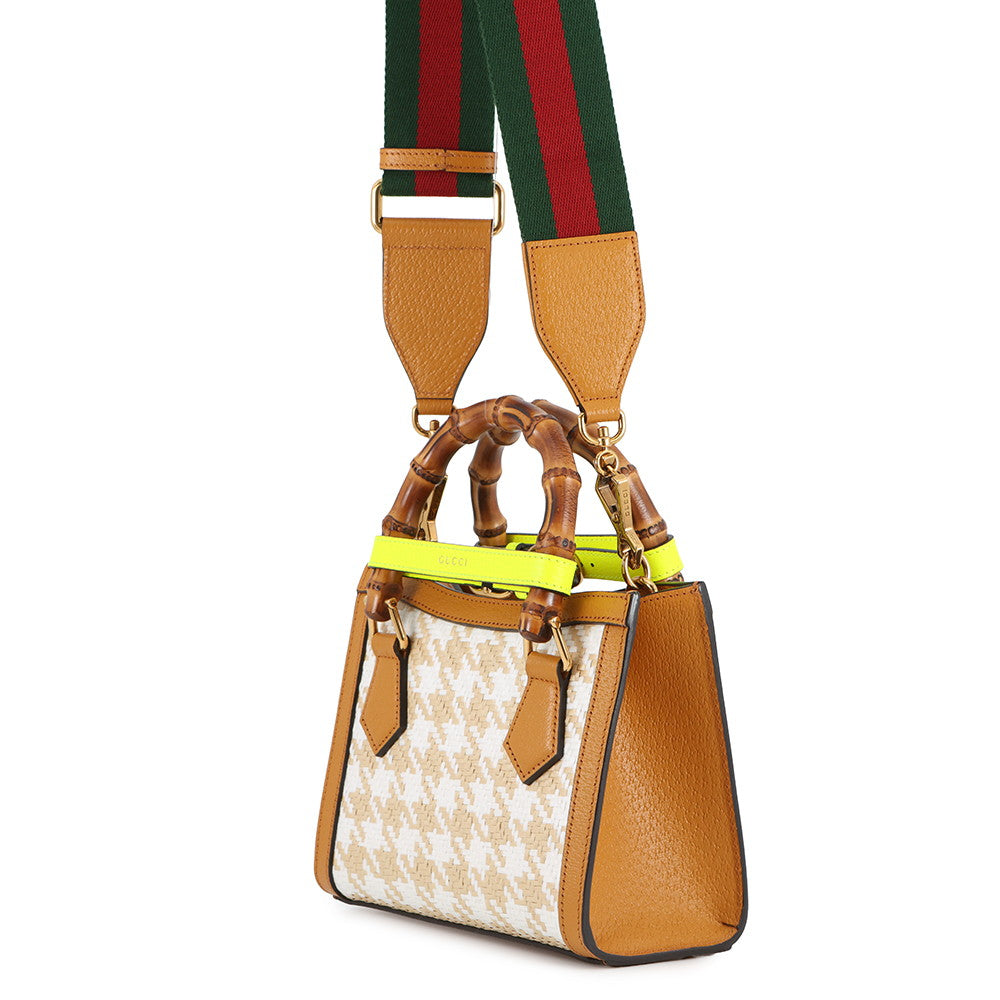 GUCCI Diana Bamboo 2WAYHandbag Light Brown/White702732 Raffia Leather Size Mini