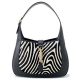 GUCCI Jackie1961 Animal Paint 2-Way Shoulder Bag Black820415 Leather Calf Hair Size Medium