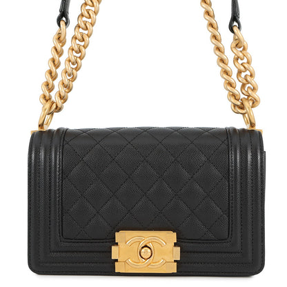 CHANEL ChainShoulder Bag Boy Chanel BlackA67085 Caviar Leather Size Small