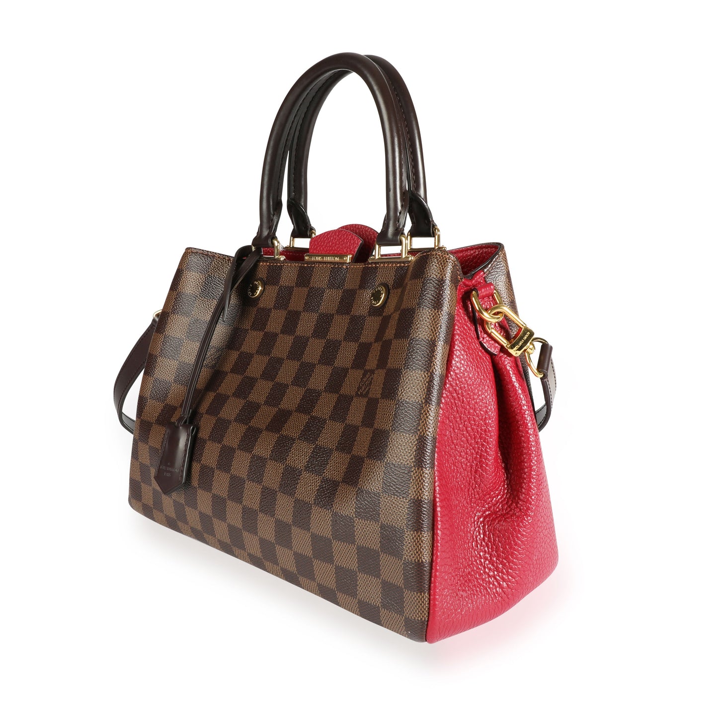 Louis Vuitton Louis Vuitton Damier Ebene & Bordeaux Taurillon Leather Brittany Bag