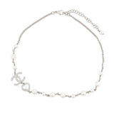 CHANEL CC Logo NecklaceABB616 Metal Rhinestone Faux Pearl