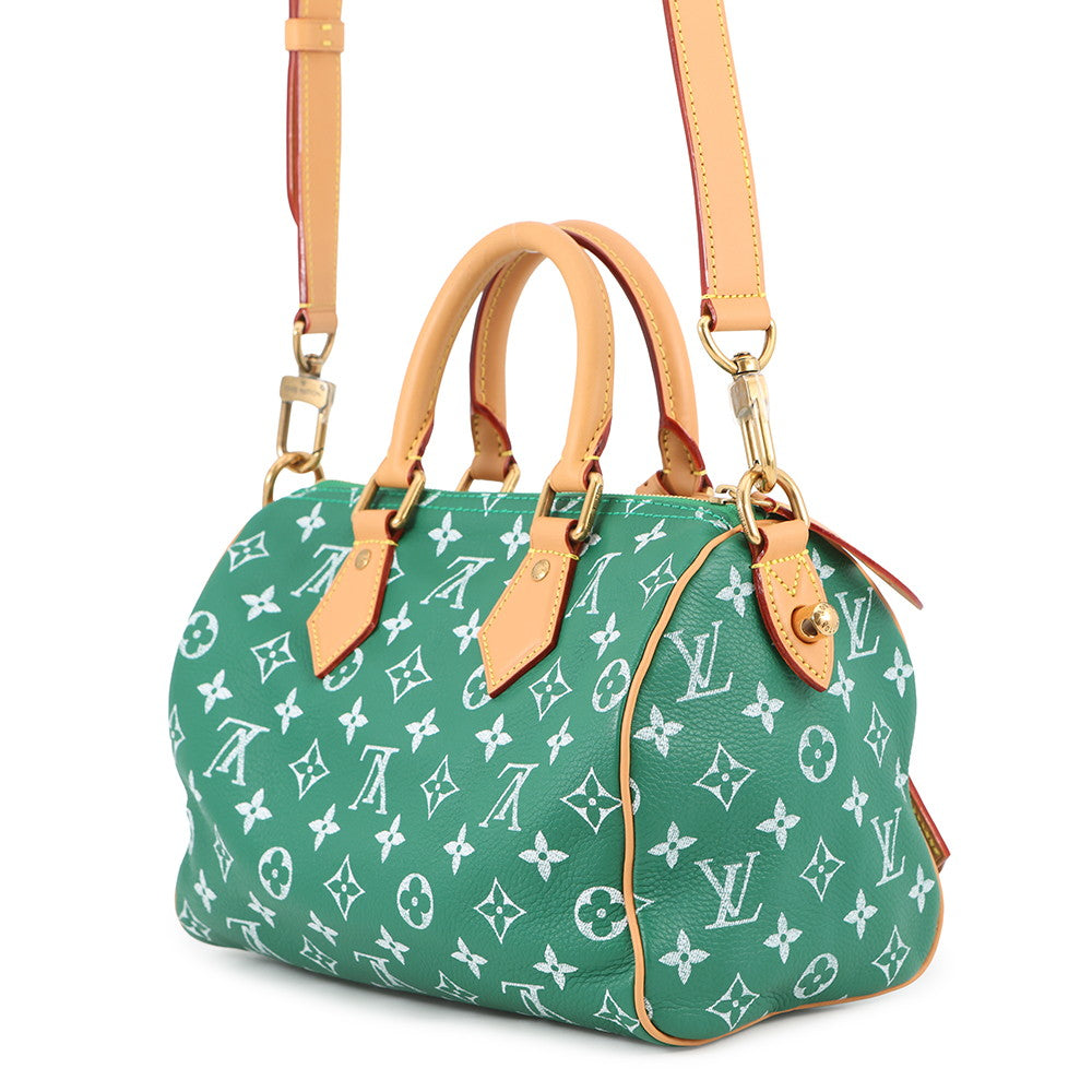 LOUIS VUITTON Speedy P9 Bandouliere VertM24423 Calf Leather Monogram Size 25