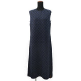 LOUIS VUITTON Glitter Monogram Knit Dress Size L NavyRW241WW Wool 72% Cashmere18% Nylon7% Polyurethane3%