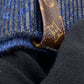 LOUIS VUITTON Glitter Monogram Knit Dress Size L NavyRW241WW Wool 72% Cashmere18% Nylon7% Polyurethane3%
