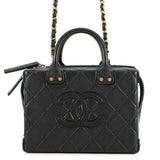 CHANEL Matelasse Trunk Vanity Shoulder Bag BlackAS3344 Lambskin