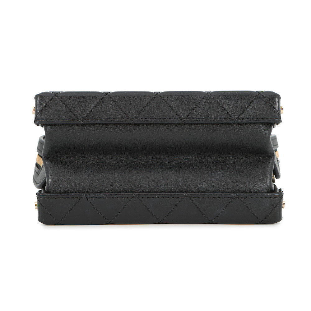 CHANEL Matelasse Trunk Vanity Shoulder Bag BlackAS3344 Lambskin
