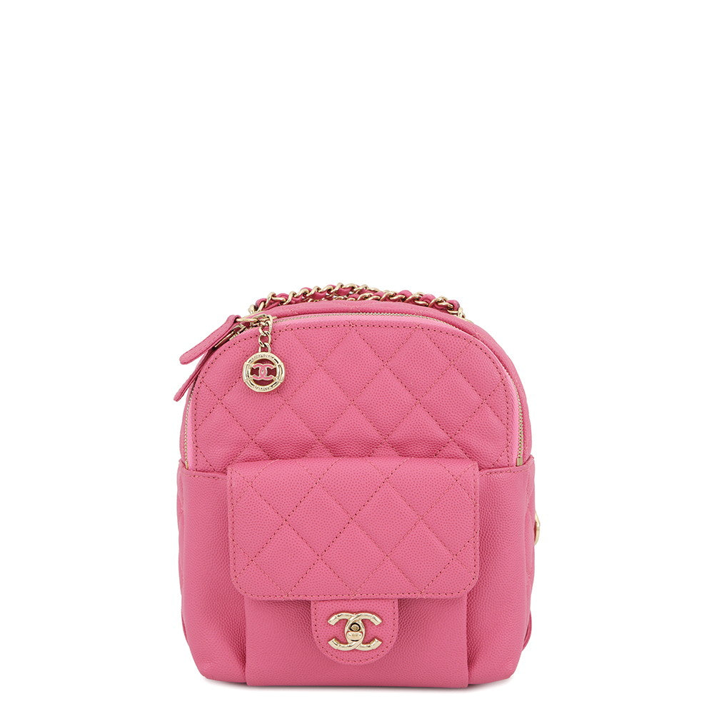 CHANEL Matelasse Backpack PinkAS0004 Caviar Leather