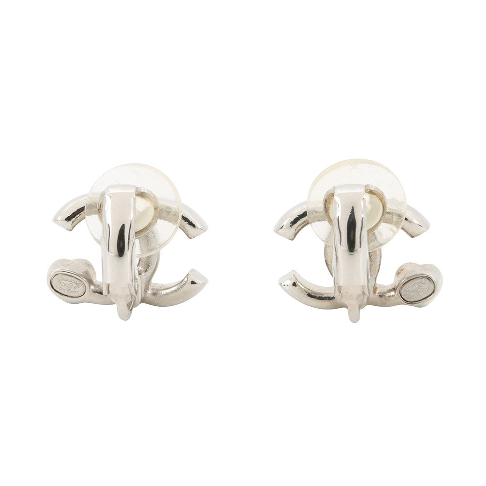 CHANEL CC Logo Rhinestone Heart EarringsABF526 Metal Rhinestone