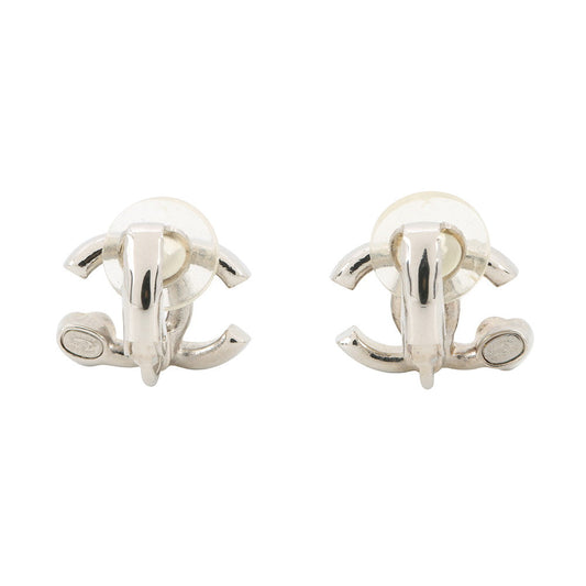 CHANEL CC Logo Rhinestone Heart EarringsABF526 Metal Rhinestone