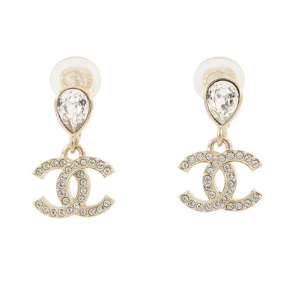 CHANEL CC Logo Drop EarringsABG192 Metal Rhinestone