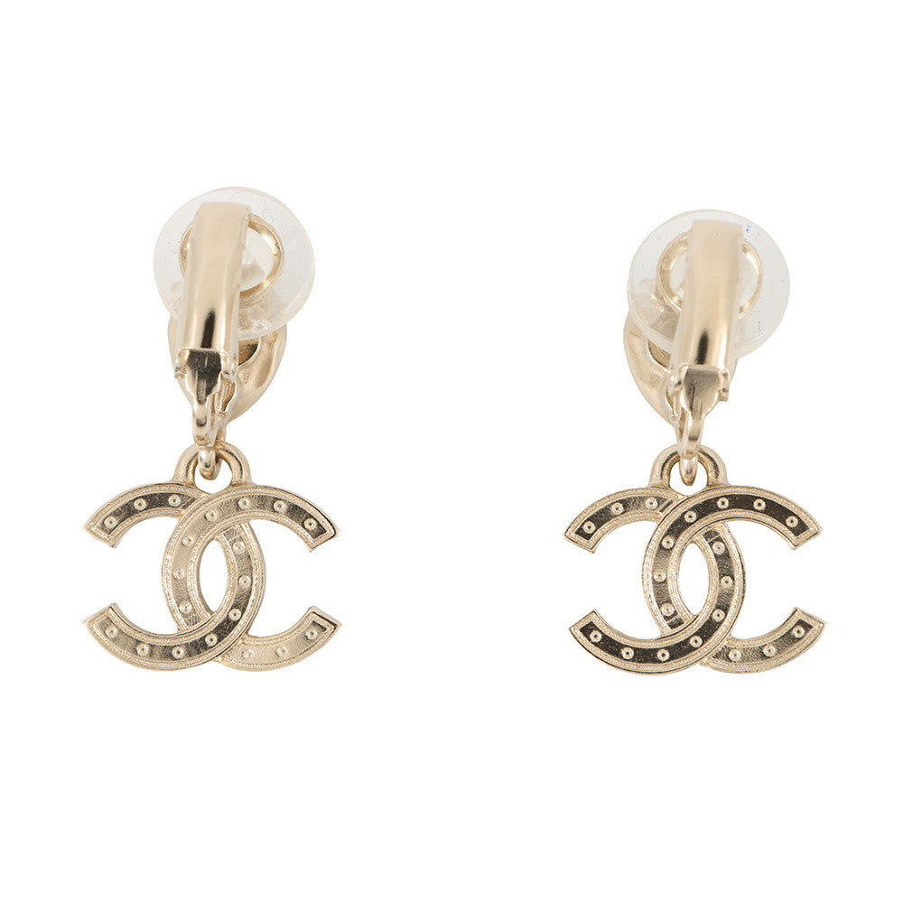 CHANEL CC Logo Drop EarringsABG192 Metal Rhinestone